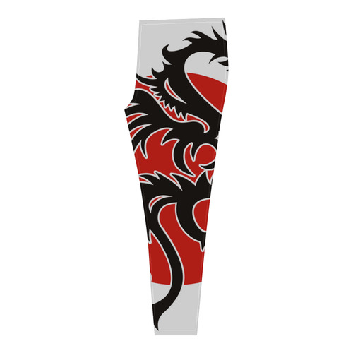 Sun Dragon with Pearl - black Red White Cassandra Women's Leggings (Model L01)