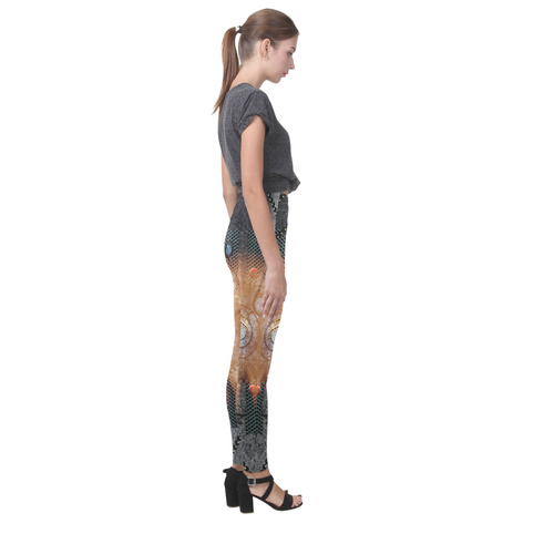 Music, key notes, metal design Cassandra Women's Leggings (Model L01)