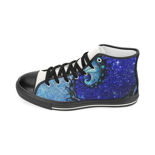 Scorpio Spiral High Top Canvas Shoes -- Nocturne of Scorpio Fractal Astrology Women's Classic High Top Canvas Shoes (Model 017)