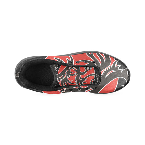Sun Dragon with Pearl - black Red White Women’s Running Shoes (Model 020)