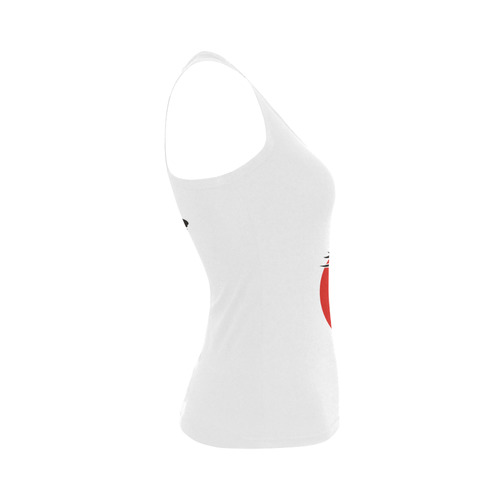 Sun Dragon with Pearl - black Red White Women's Shoulder-Free Tank Top (Model T35)