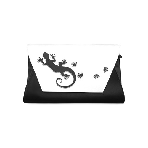 RUNNING GECKO with footsteps black Clutch Bag (Model 1630)