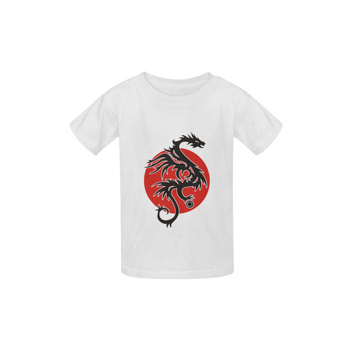 Sun Dragon with Pearl - black Red White Kid's  Classic T-shirt (Model T22)