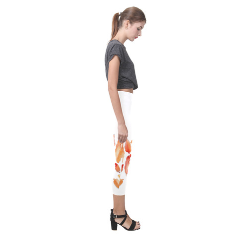 Red- orange leaves Capri Legging (Model L02)