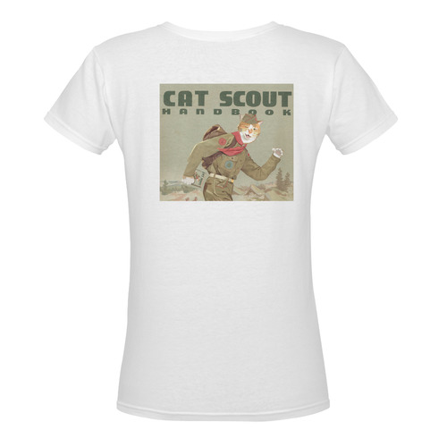 Cat Scouts Tee Women's Deep V-neck T-shirt (Model T19)