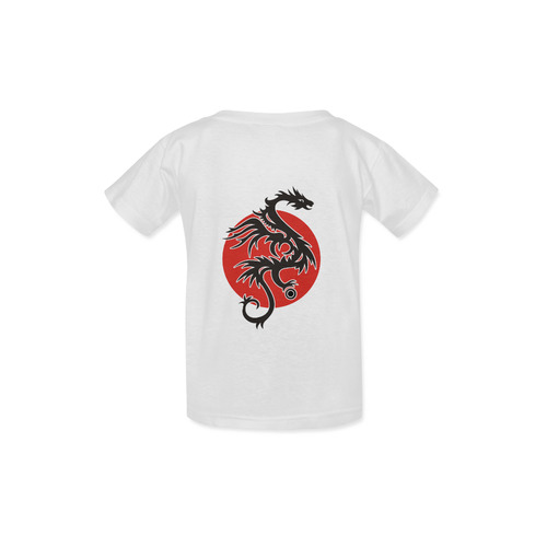 Sun Dragon with Pearl - black Red White Kid's  Classic T-shirt (Model T22)