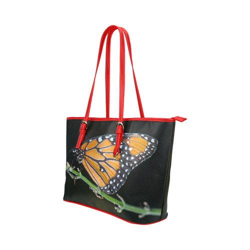 Monarch Butterfly Leather Tote Bag/Large (Model 1651)