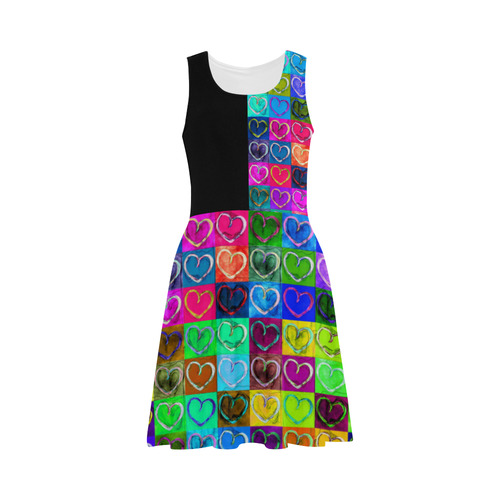 Lovely Hearts Mosaic Pattern - Grunge Colored Atalanta Sundress (Model D04)