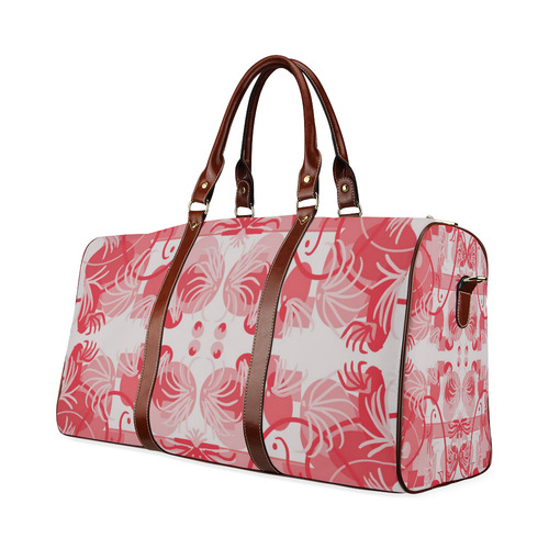 Foliage in red and gray Waterproof Travel Bag/Small (Model 1639)