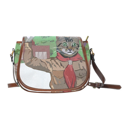 Cat Scout Salute Saddlebag Saddle Bag/Small (Model 1649) Full Customization