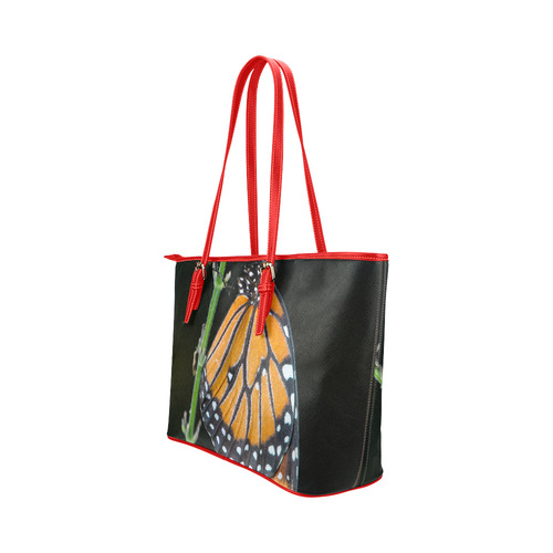 Monarch Butterfly Leather Tote Bag/Large (Model 1651)
