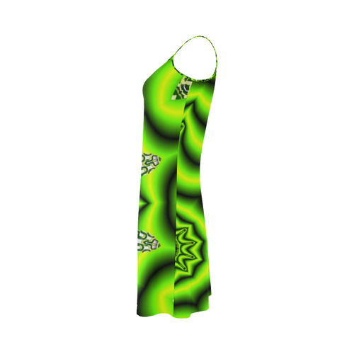 Spring Lime Green Garden Mandala, Abstract Spirals Alcestis Slip Dress (Model D05)
