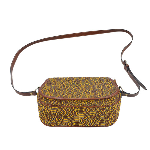 Honey Swirls Texture Saddle Bag/Small (Model 1649) Full Customization