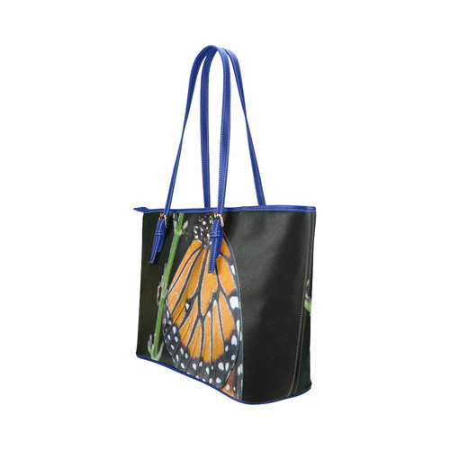 Monarch Butterfly Leather Tote Bag/Large (Model 1651)