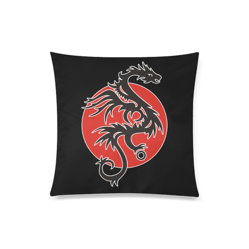 Sun Dragon with Pearl - black Red White Custom Zippered Pillow Case 20"x20"(Twin Sides)