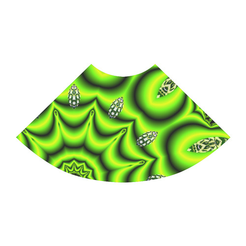 Spring Lime Green Garden Mandala, Abstract Spirals Atalanta Sundress (Model D04)