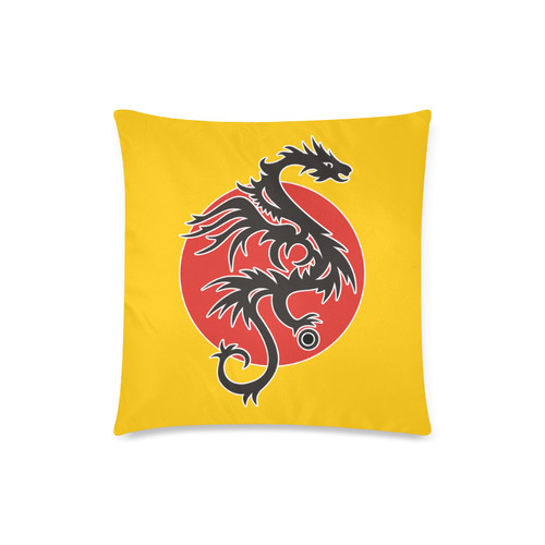 Sun Dragon with Pearl - black Red White Custom Zippered Pillow Case 18"x18"(Twin Sides)