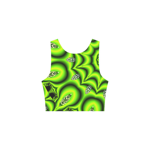 Spring Lime Green Garden Mandala, Abstract Spirals Atalanta Sundress (Model D04)