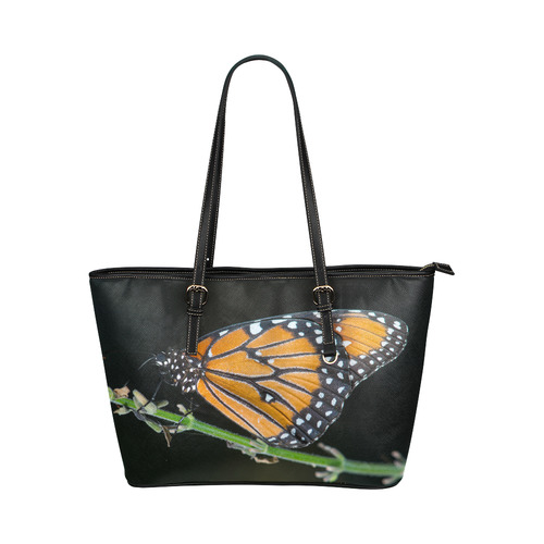 Monarch Butterfly Leather Tote Bag/Small (Model 1651)