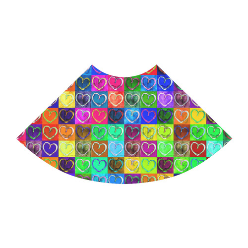 Lovely Hearts Mosaic Pattern - Grunge Colored Atalanta Sundress (Model D04)