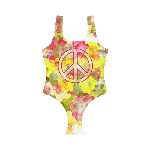 Flower Power Peace Vest One Piece Swimsuit (Model S04)