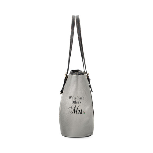We're Each Other's Mrs. Leather Tote Bag/Large (Model 1640)