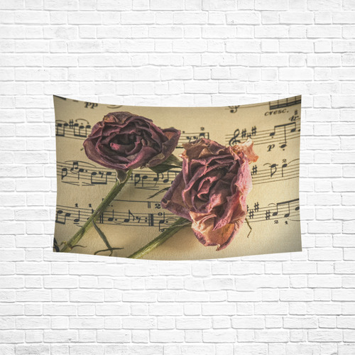 Rose Cotton Linen Wall Tapestry 60"x 40"