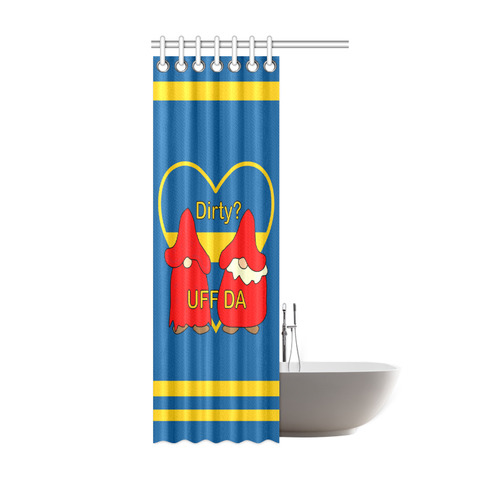 Dirty Swedish Uff Da Gnomes Tomte Nisser Shower Curtain 36"x72"