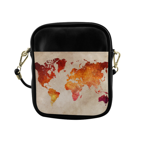 world map 33 Sling Bag (Model 1627)