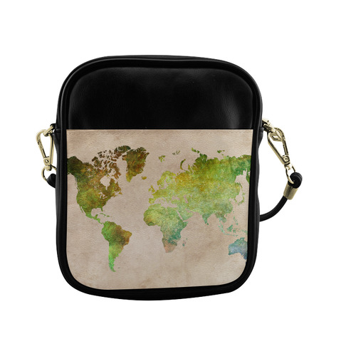 world map 32 Sling Bag (Model 1627)