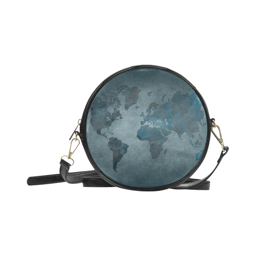 world map 35 Round Sling Bag (Model 1647)