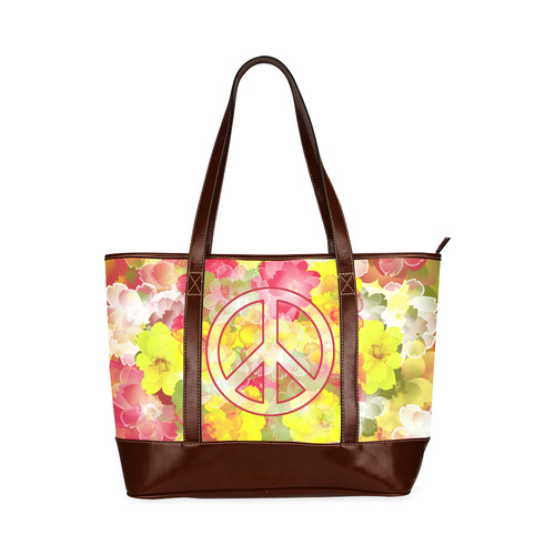 Flower Power Peace Tote Handbag (Model 1642)