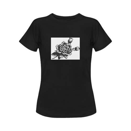 Texas Rose - Black Women's Classic T-Shirt (Model T17）
