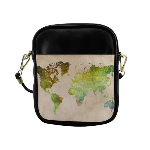 world map 32 Sling Bag (Model 1627)