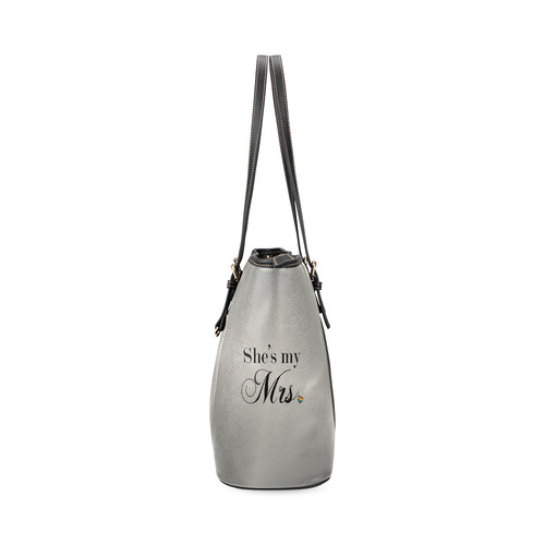 She's My Mrs. Leather Tote Bag/Large (Model 1640)