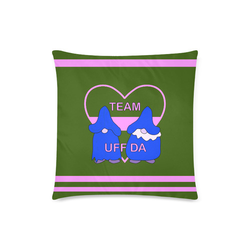 Team Uff Da Gnomes Tomte Nisser Green Pink Blue Custom Zippered Pillow Case 18"x18"(Twin Sides)