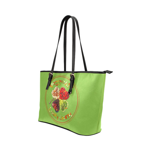 VeggieArt Lucky Charm Clover Leather Tote Bag/Small (Model 1651)