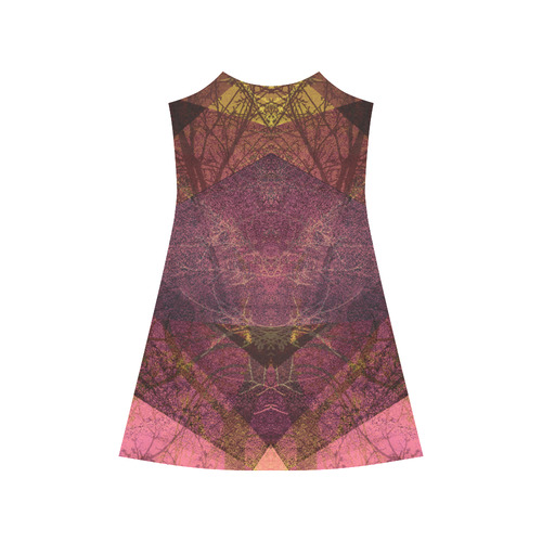 Maroon Pink PATTERN GARDEN NO5L_D18 Alcestis Slip Dress (Model D05)