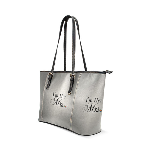 I'm Her Mrs. Leather Tote Bag/Large (Model 1640)