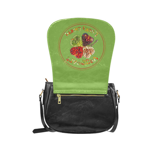 VeggieArt Lucky Charm Clover Classic Saddle Bag/Large (Model 1648)