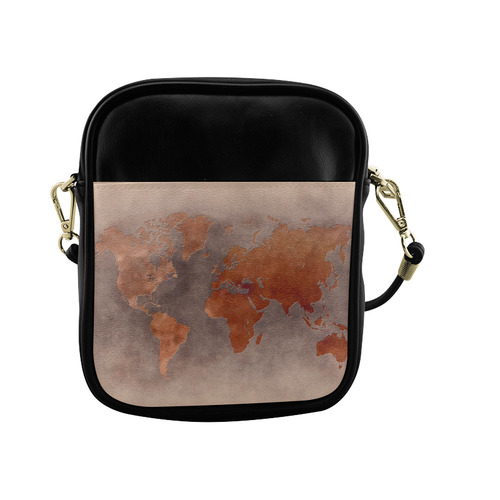 world map 29 Sling Bag (Model 1627)