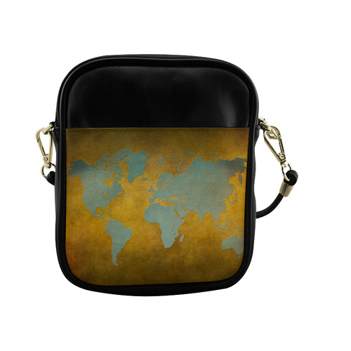 world map 34 Sling Bag (Model 1627)