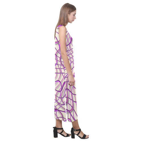 Ribbon Chaos 2 lilac Phaedra Sleeveless Open Fork Long Dress (Model D08)