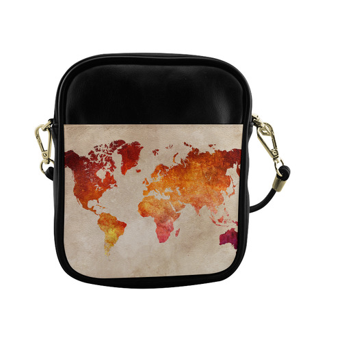 world map 33 Sling Bag (Model 1627)