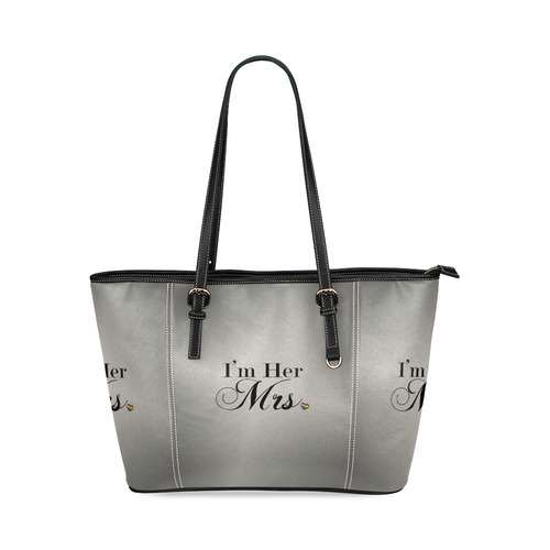 I'm Her Mrs. Leather Tote Bag/Large (Model 1640)