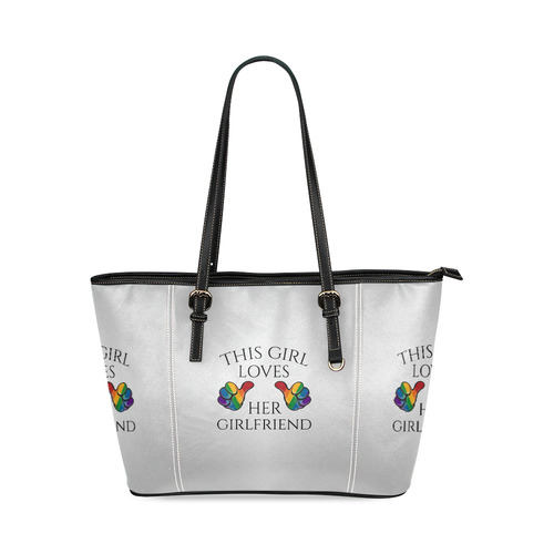 This Girl Loves Her Girlfriend Leather Tote Bag/Large (Model 1640)