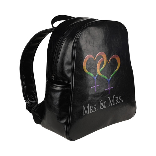 Mrs. and Mrs. Lesbian Pride Multi-Pockets Backpack (Model 1636)