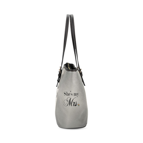 She's My Mrs. Leather Tote Bag/Large (Model 1640)