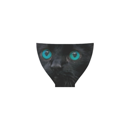 Black cat blue eyes by Martina Webster Custom Bikini Swimsuit