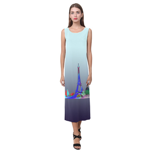 Midnight in the streets of Paris Phaedra Sleeveless Open Fork Long Dress (Model D08)